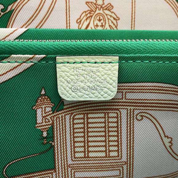 Hermes Long Wallet Azap Silk in Veil Fizz Vaux Epson U - Picture 6 of 7